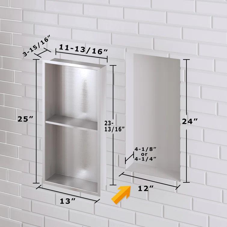 Hypertaire Double Layer Recessed Shower Niche No Tile Needed