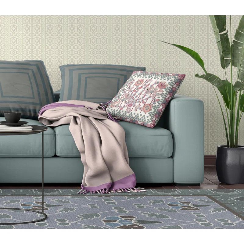 Floral Indoor/Outdoor Reversible Throw Pillow