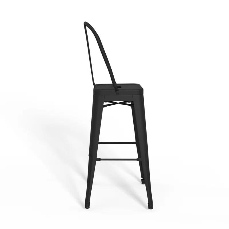 Simpli Home Fletcher Counter Stool with Metal Frame (Set of 2)