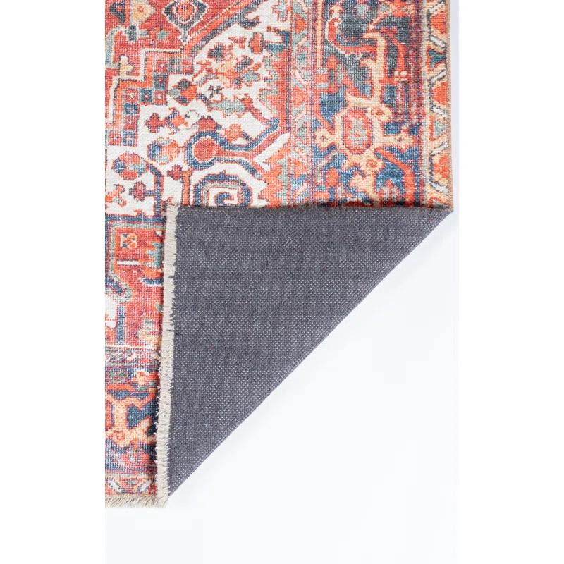 Joss & Main Lyona Oriental Power Loom Red/Blue Area Rug