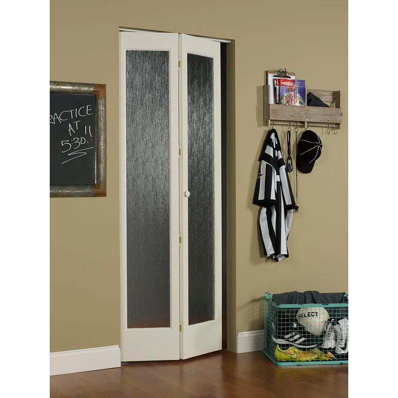LTL Home Products Pinecroft Rain Full Glass Wood Unfinished Bi-Fold Door