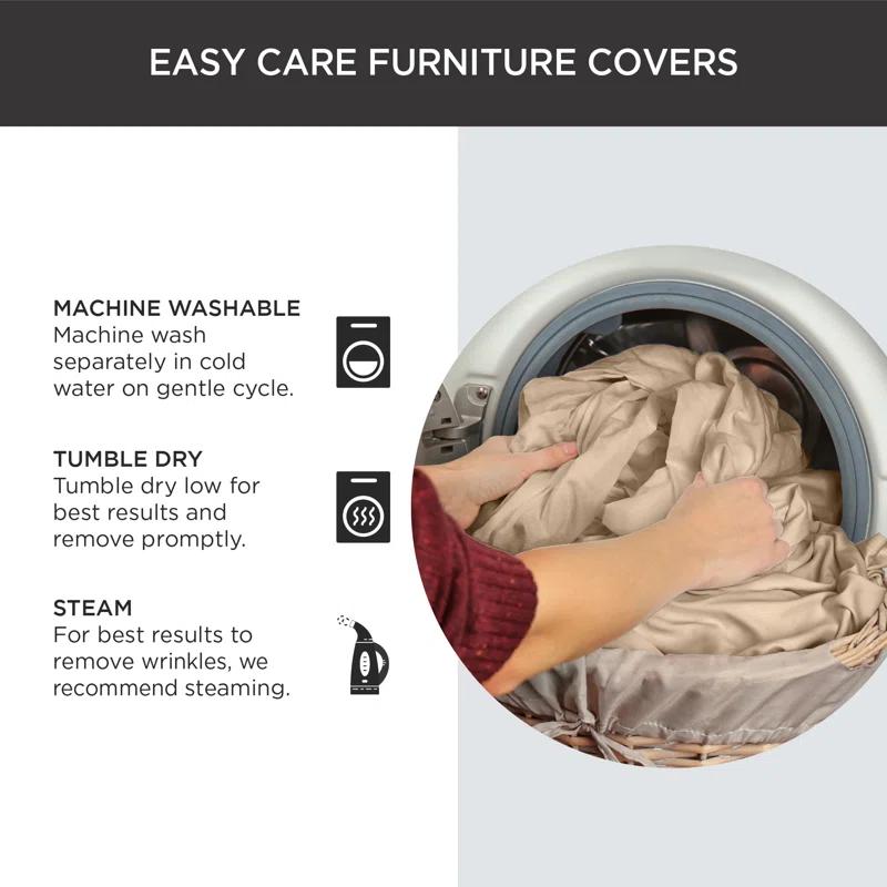Stretch Pique Box Cushion Dining Chair Slipcover