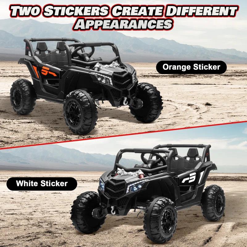 Anrli 24V 4WD Kids Electric UTV w/ Remote Control, Large Seat & 3 Speeds (Ages 3-8)