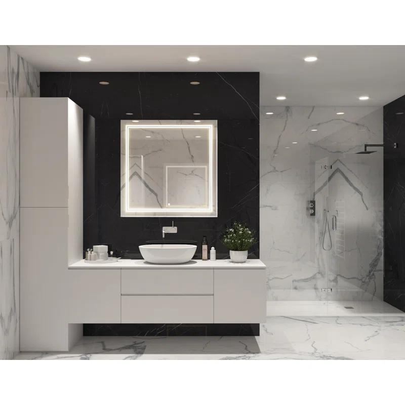 AQUADOM Soho Bathroom LED Wall-Mount Mirror with Dimmer, Defogger, Touch Control, Backlit and Front-Lit