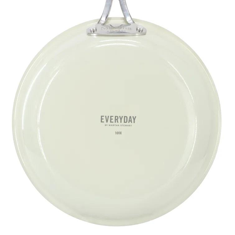 Martha Stewart Martha Stewart Everyday Charlemont 10 Inch Ceramic Nonstick Round Aluminum Frying Pan in Linen