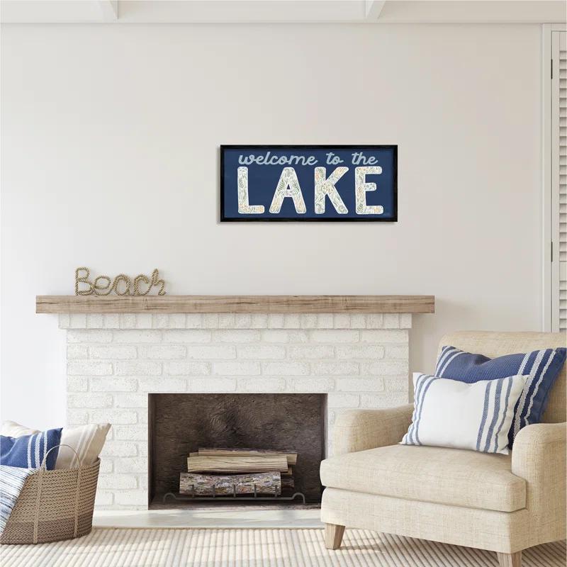 Stupell Industries " Welcome Lake Floral Phrase " by Laura Marshall