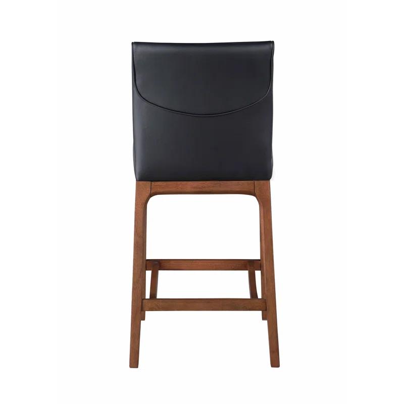 Chintaly Imports Emma Modern Low-back Counter Stool w/ Solid Wood Base