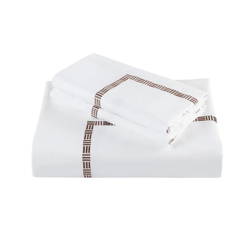 Hotel Grand TENCEL Lyocell And Cotton Blend Embroi Sateen Duvet Cover Set