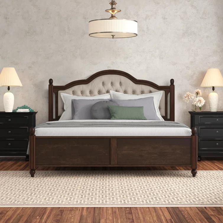 Lark Manor™ Amilio Upholstered Bed Solid Wood Platform