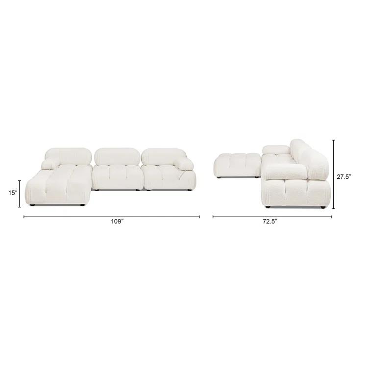 Sigma 4 - Piece Modular Upholstered Reversible L-Sectional
