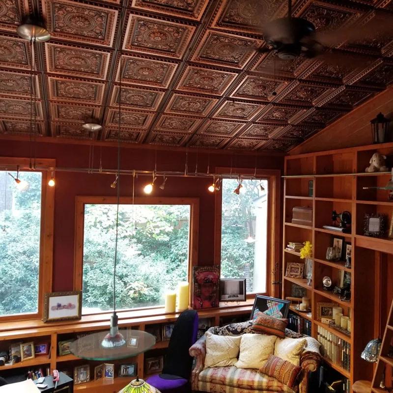 FromPlainToBeautifulInHours La Scala Drop-in or Glue-up PVC Ceiling Tile (Set of 50)