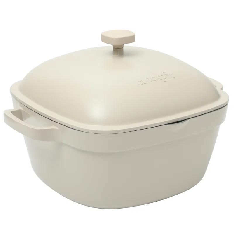 Crock-pot Crock-Pot Northvale Cast Aluminum Lightweight Durable 5.2 Quart Heavy Duty Dutch Oven Pot With Lid, Oven Safe, Dual Handles