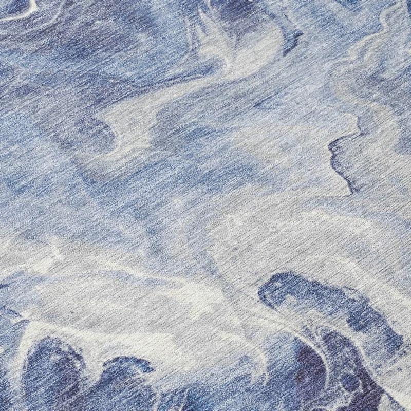 Machine Washable Indoor/Outdoor Cinead ACN1687 Blue Rug