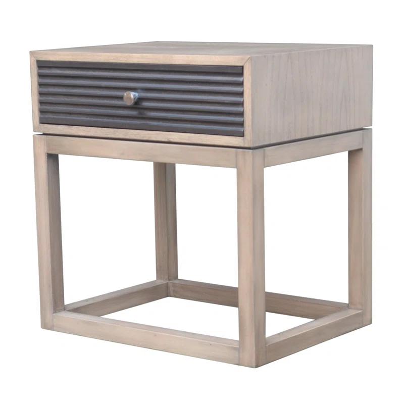 Indo Puri 24'' W Solid Wood Nightstand