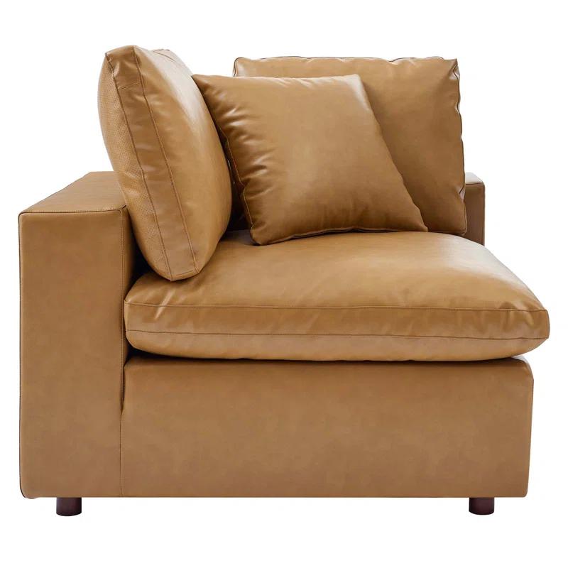 Modway Modway Commix Down Filled Overstuffed Vegan Leather 5-Piece Sectional Sofa
