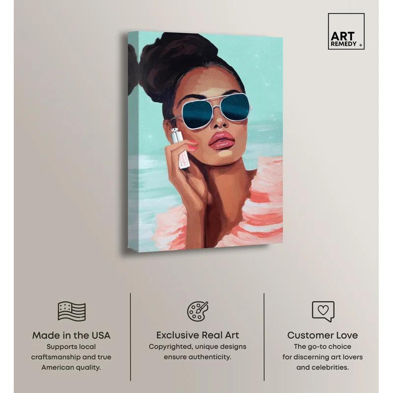 Art Remedy Pink is Her Color Canvas Retro Glam Art Prints by Art Remedy