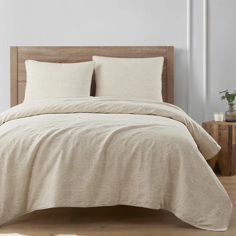 Tempe Matelasse Matelassé Aztec Jacquard Modern Rustic 3 Piece Comforter Set