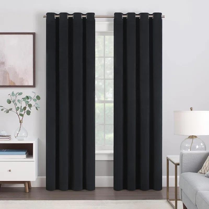 Polyester Room Darkening Curtain Pair