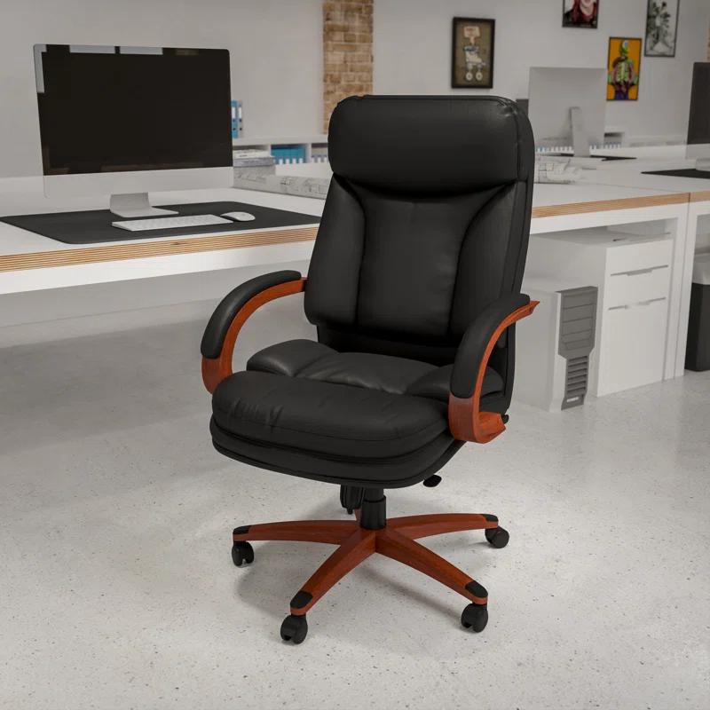 Flash Furniture High Back LeatherSoft Executive Swivel Ergonomic Office Chair with Synchro-Tilt Mechanism