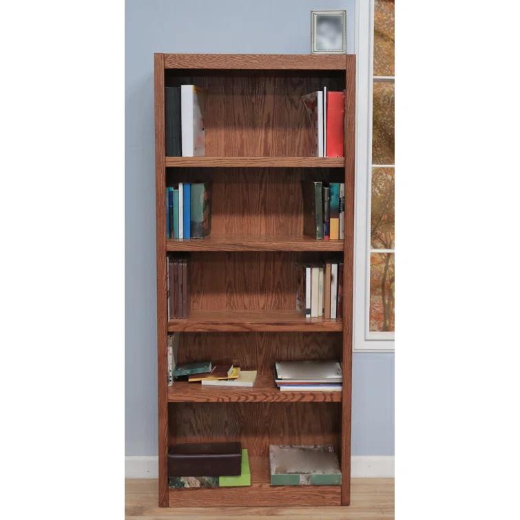 Winston Porter Herard 5 Shelf Wood Bookcase, 72 inch Tall