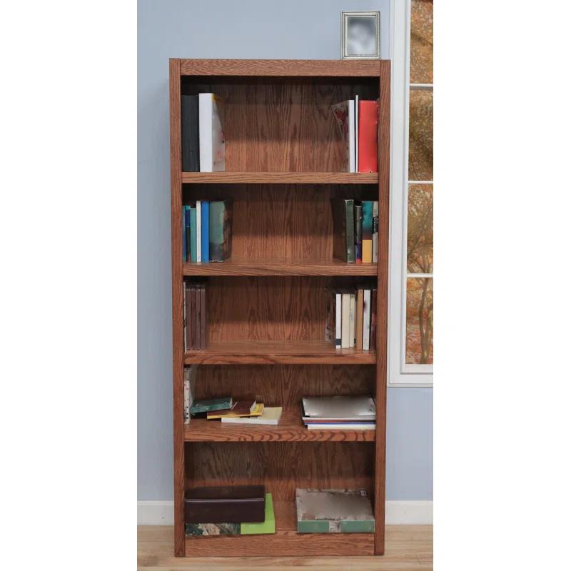 Winston Porter Herard 5 Shelf Wood Bookcase, 72 inch Tall
