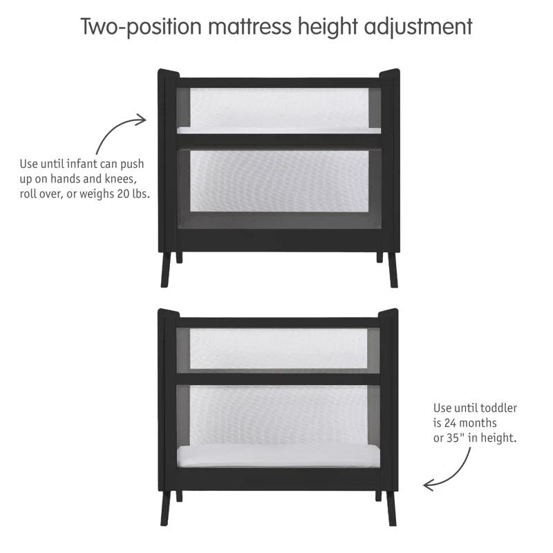 BreathableBaby Breathable Mesh 2-in-1 Mini Crib, Greenguard Gold Certified