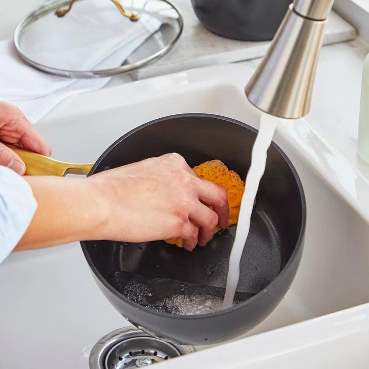 GreenPan GreenPan Reserve Black Healthy Ceramic Nonstick Saucepan Set with Lids, 1.5qt and 3qt