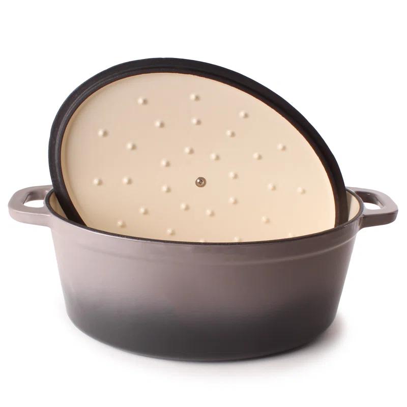 BergHOFF BergHOFF Neo 5Pc Cast Iron Set: 5Qt and 8Qt Covered Dutch Ovens and 10" Fry Pan
