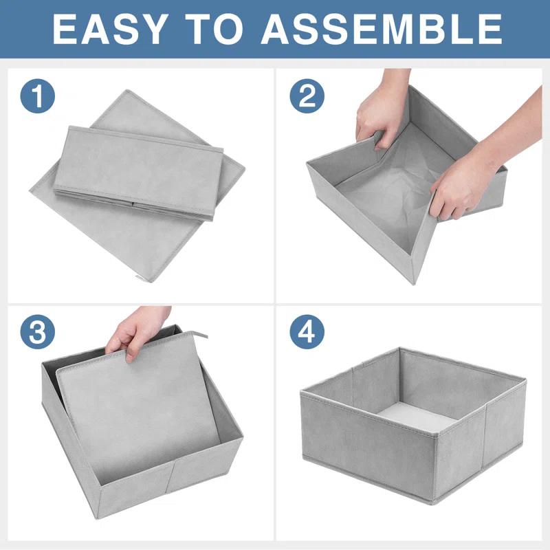 Corrigan Studio® Drawer Organizer For Clothing, 12 Pack Sock Underwear Drawer Organizer Bins, Foldable Fabric Closet Organizers And Storage, Dresser Drawer Dividers For Baby Clothes, Bra, Scarves, Belt, Tie