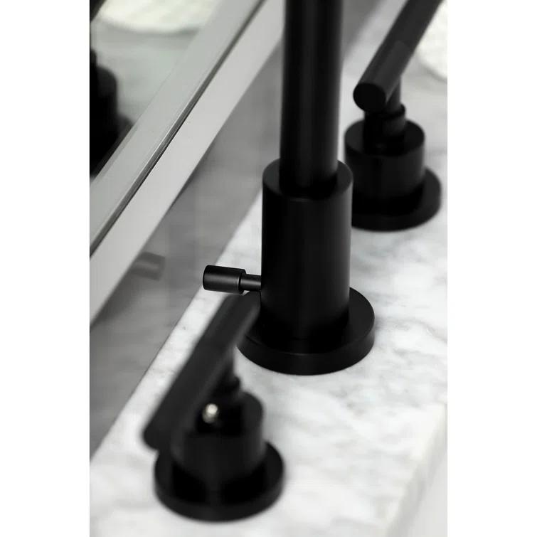 Kingston Brass Kingston Brass Kaiser Two-Handle 3-Hole Deck Mount Widespread Bathroom Faucet with Brass Pop-Up Drain FSC8950CKL