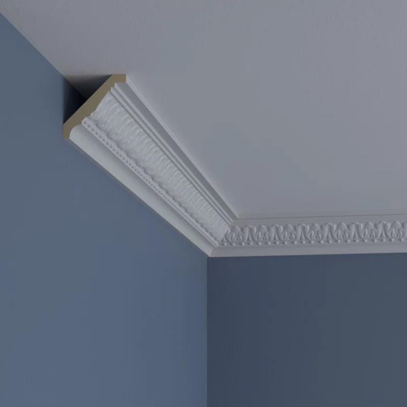Ekena Millwork Endurathane Nadia Crown Moulding, 2 3/8"H x 2 3/8"P x 3 1/4"F x 94 1/2"L, (1 1/2" Repeat), Factory Primed