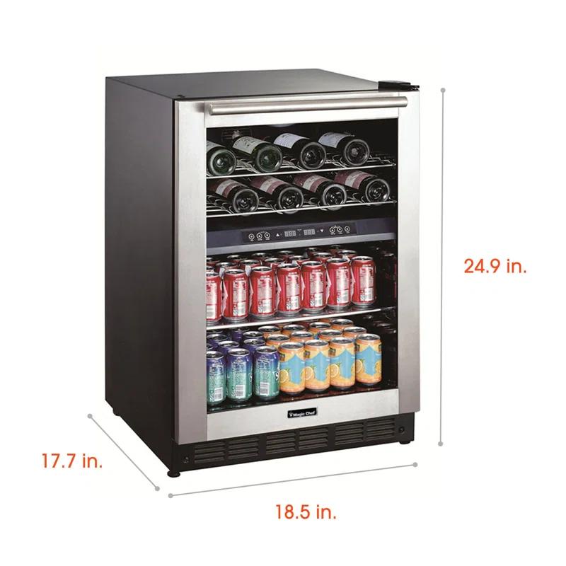 Magic Chef Magic Chef Dual Zone 23.4'' 44 Bottle with Reversible Door