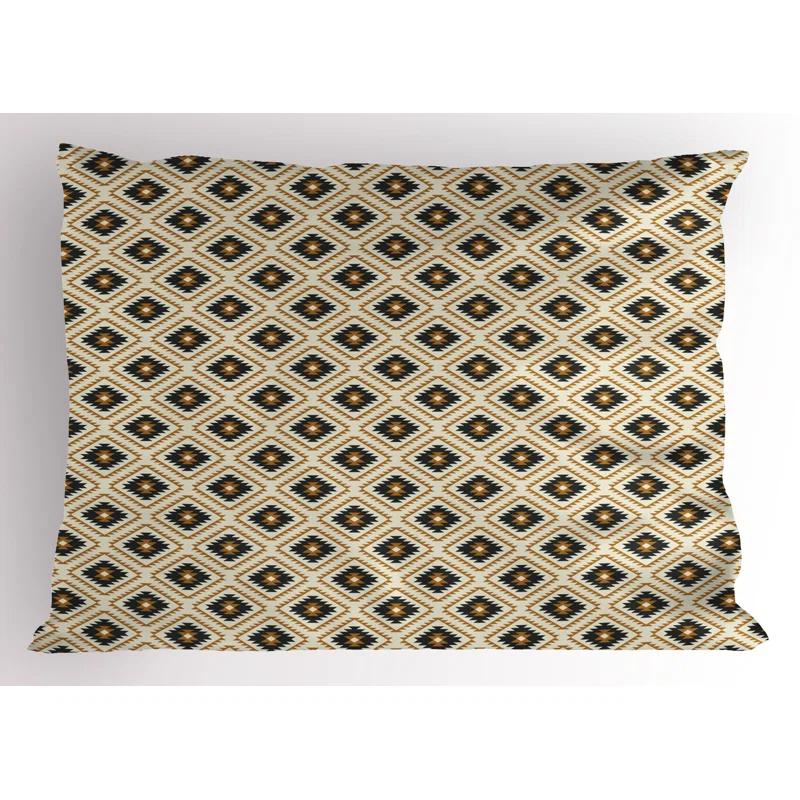 Ambesonne Ambesonne Aztec Pillow Sham 2 Pack Boho Mexican Pattern Black Amber Beige