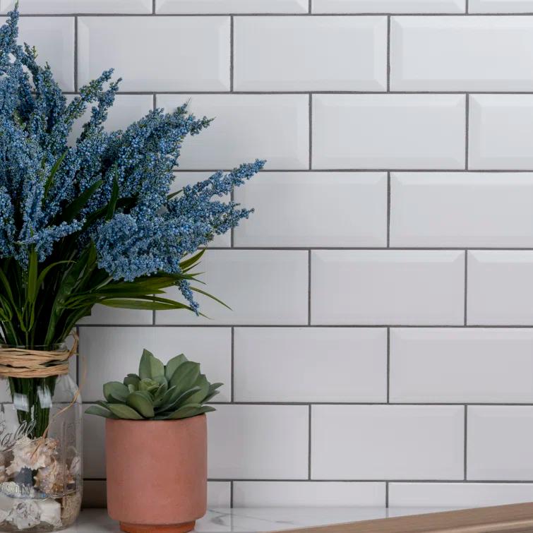 Merola Tile Crown Heights 3" x 6"Beveled Ceramic Subway Wall Tile