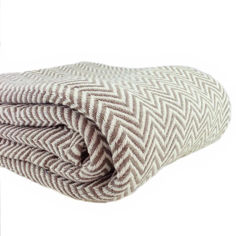 Melange Home Herringbone Hand Woven Throw Blanket