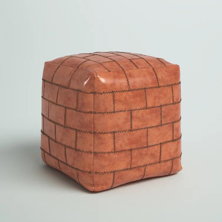Steelside™ Brock Leather Pouf