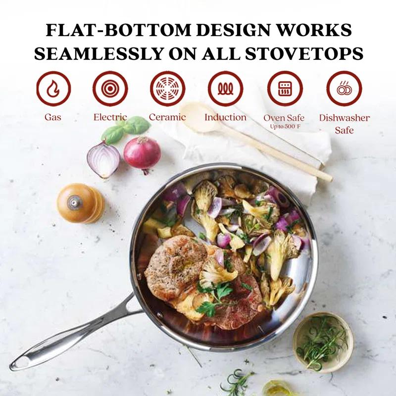 Alva Alva Chef Premium Stainless Steel Tri-Ply Frying Pan