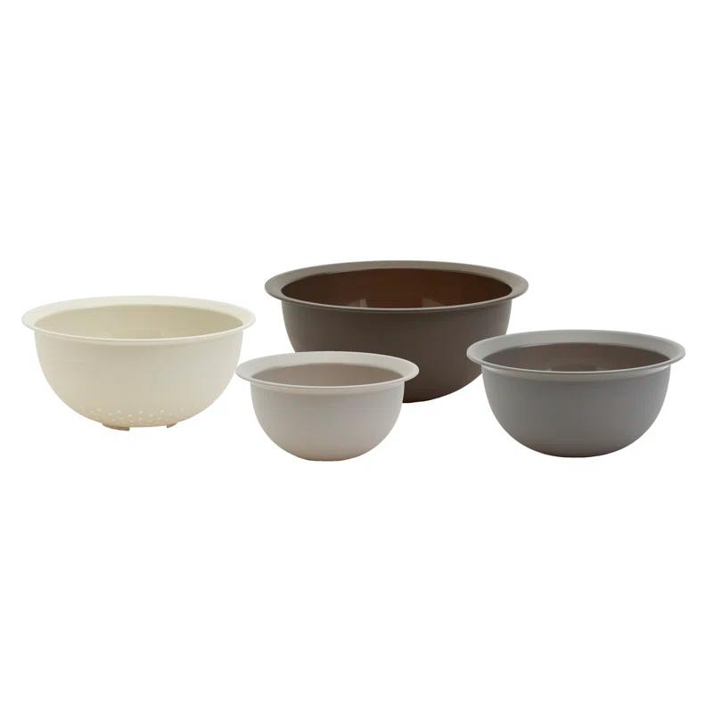 Basic Essentials 4pc Mixing Bowls & Colander Set