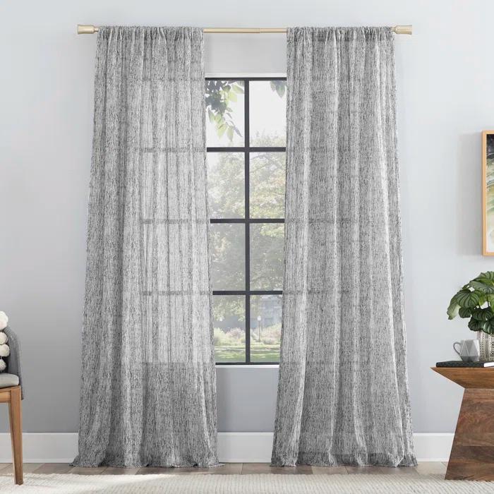 Scott Living Scott Living Tulin Watercolor Print Sheer Rod Pocket Curtain Panel