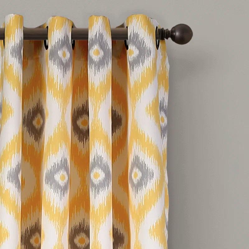 Lush Decor Diamond Ikat Polyester Semi Sheer Curtain Pair (Set of 2)