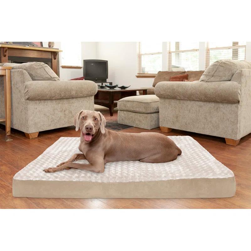 FurHaven Ultra Plush Faux Fur & Suede Orthopedic Foam Deluxe Mattress Dog Bed