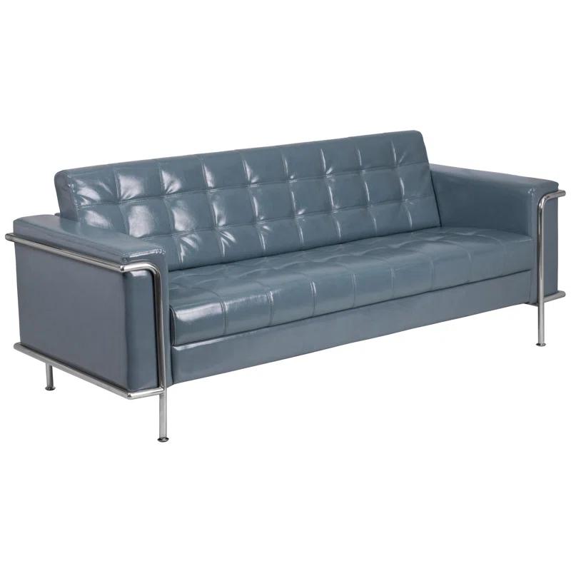 Inbox Zero HERCULES Lesley Series Contemporary LeatherSoft Double Stitch Detail Sofa with Encasing Frame