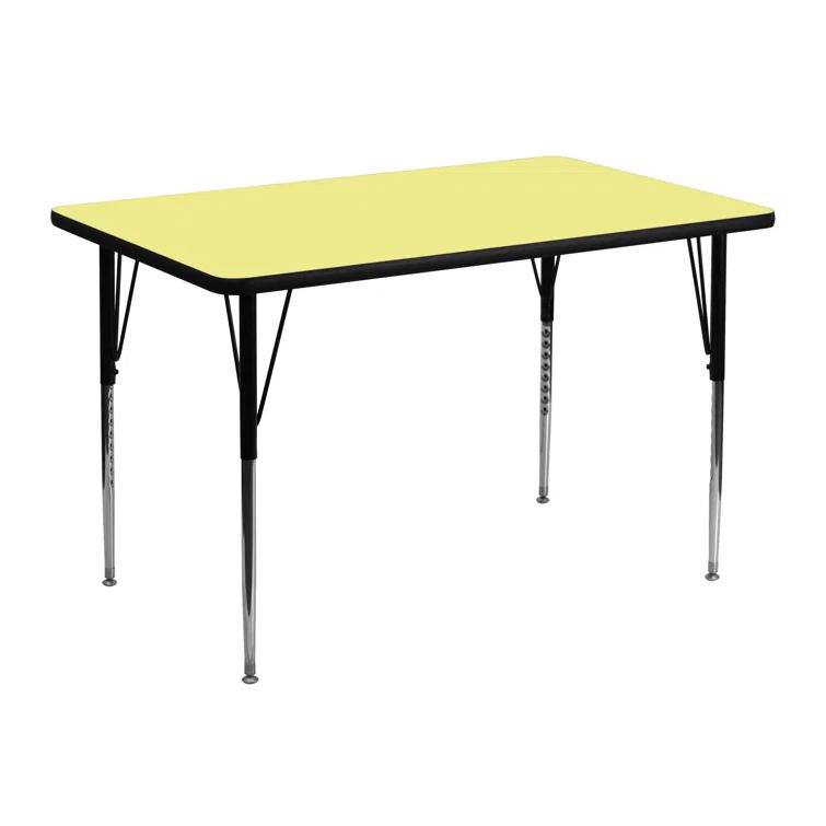 Flash Furniture Goddard 24''W x 48''L Rectangular HP Laminate Activity Table - Adjustable Legs
