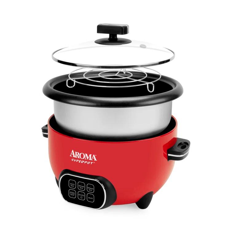 Aroma Aroma 10-Cup (Uncooked) / 20-Cup (Cooked) Super Pot Rice & Grain Cooker, Food Steamer & Multicooker