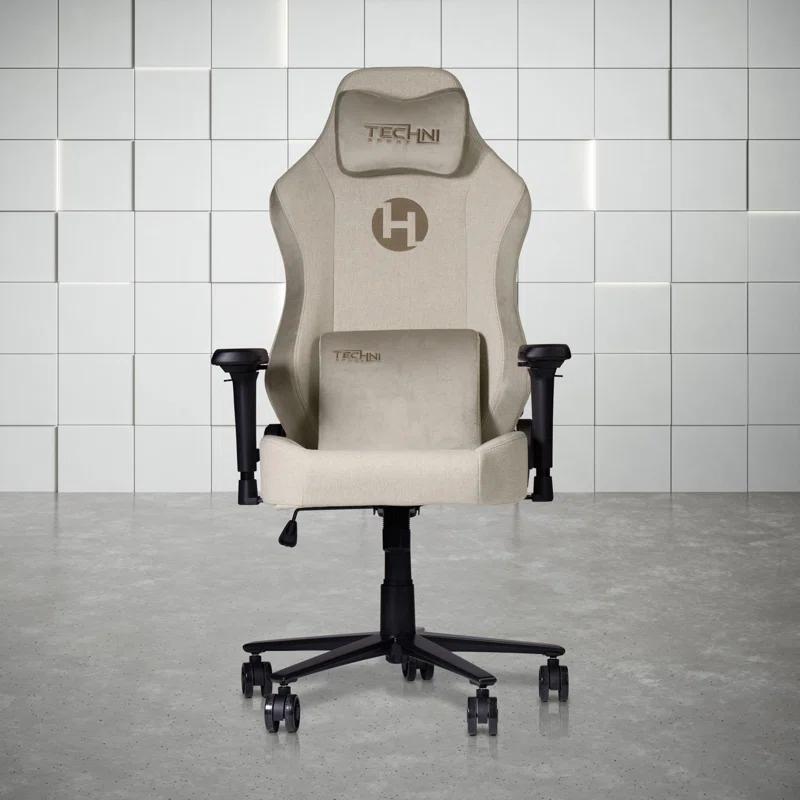 Wildon Home® Sport F65C Fabric Memory Foam Gaming Chair – Beige