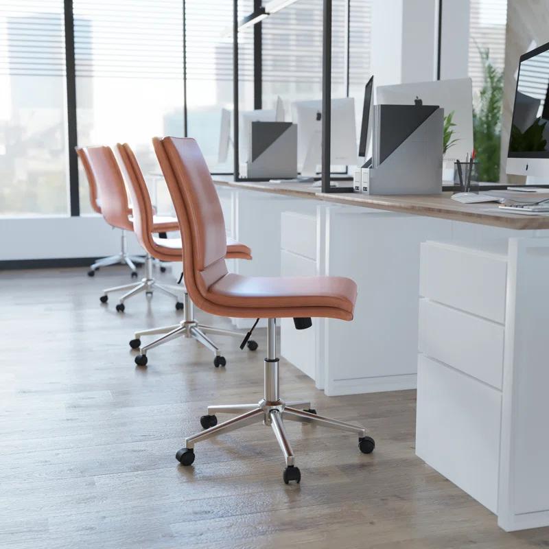 Flash Furniture Mid-Back Armless Office Task Chair with Metal 5-Star Base