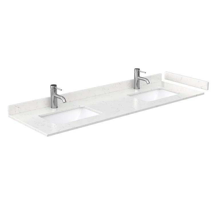 Wyndham Collection Miranda 66" Freestanding Double Bathroom Vanity with Cultured Marble Top with 58" Mirror