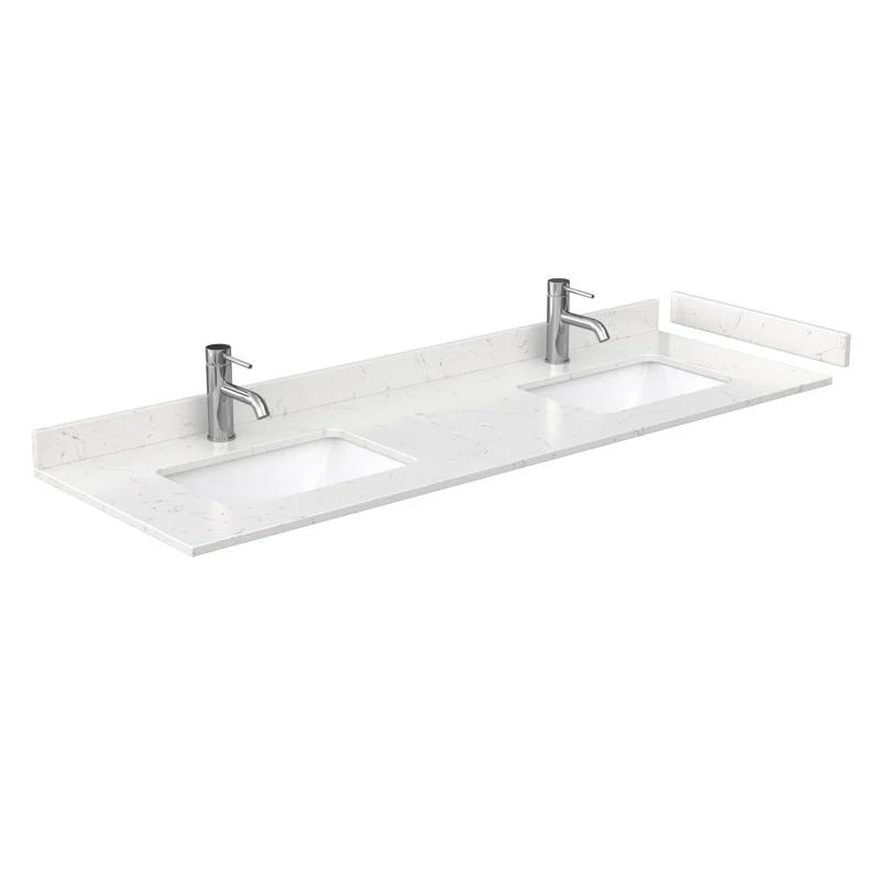 Wyndham Collection Miranda 66" Freestanding Double Bathroom Vanity with Cultured Marble Top with 58" Mirror