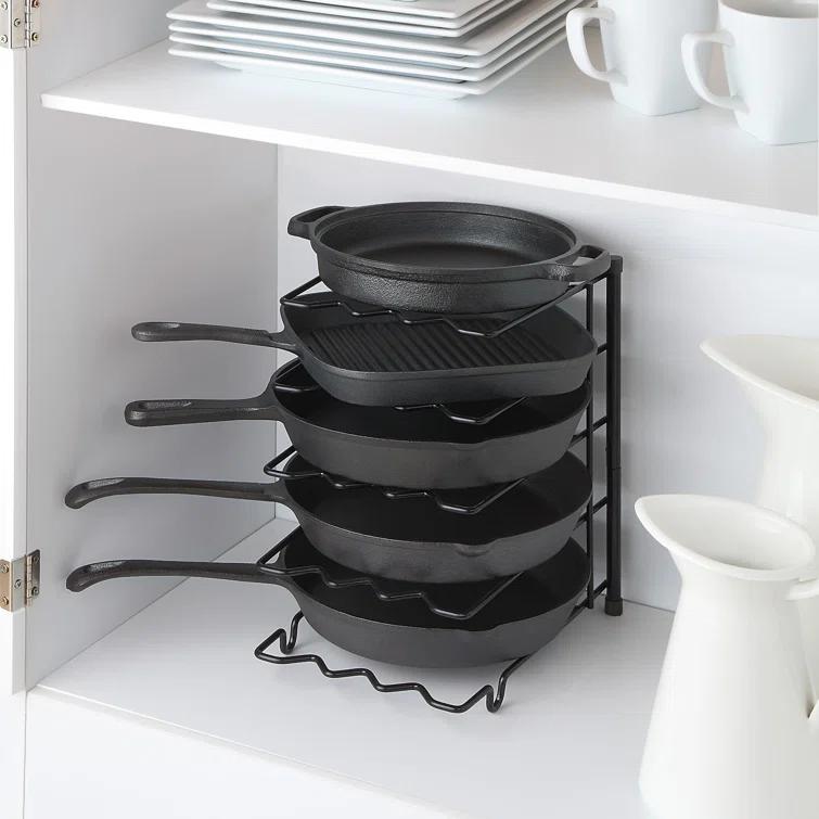 Prep & Savour Heavy-Duty Kitchenware Pan Divider, Pot Lid, and Pot, Pan Organizer Rack Holder
