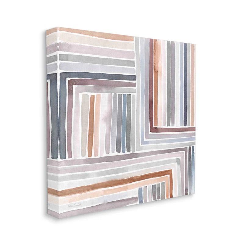 Stupell Industries " Structured Geometric Lines Abstract Square Shapes " by Kristen Brockmon Painting Print